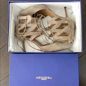Aquazzura suede lace up heels